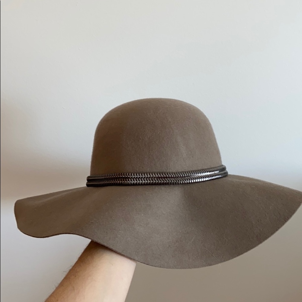 Taupe suede floppy hat